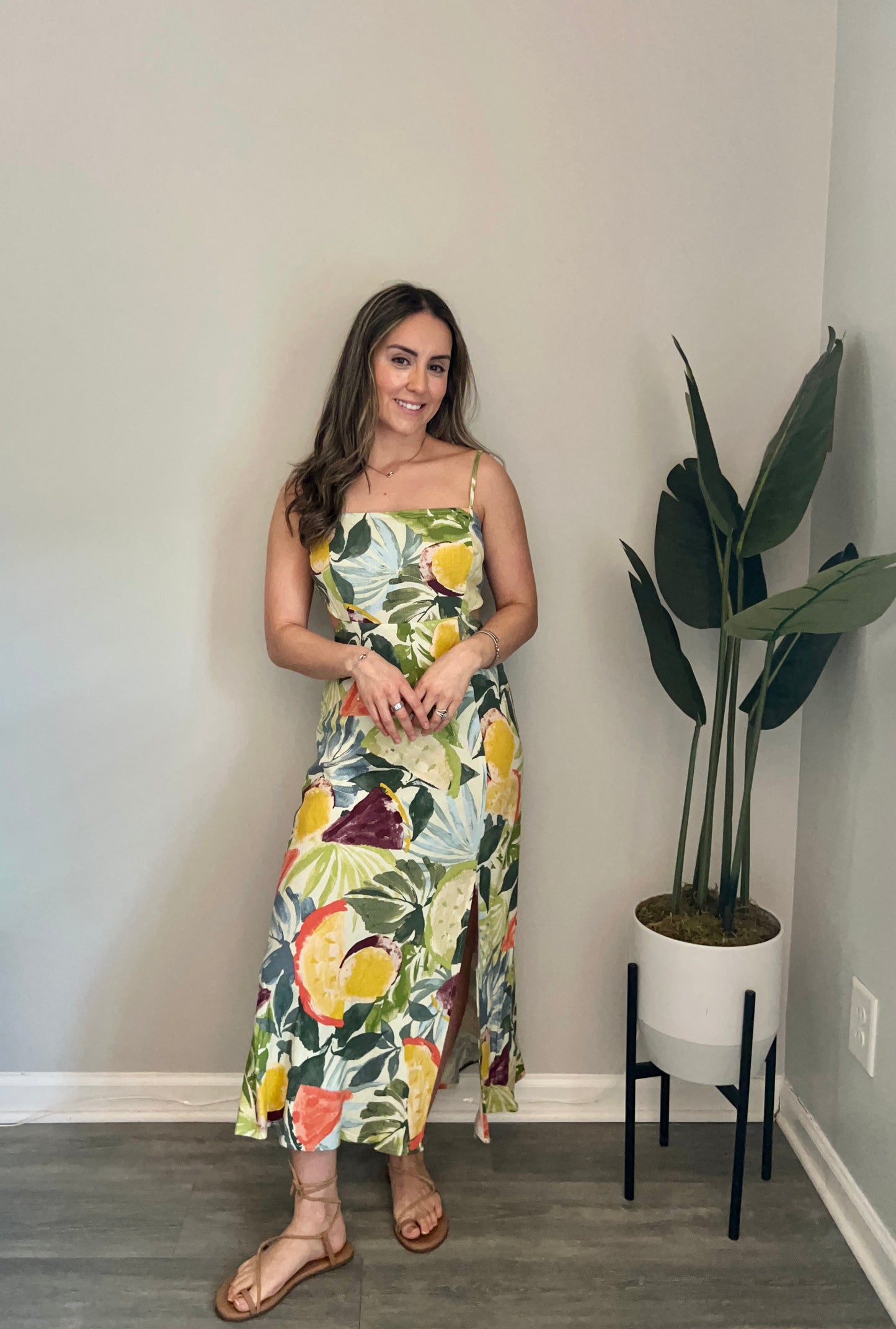 Border Print Maxi Dress