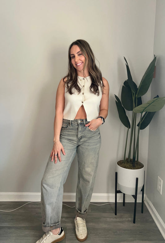 High-Rise Curvy Barrel Jeans