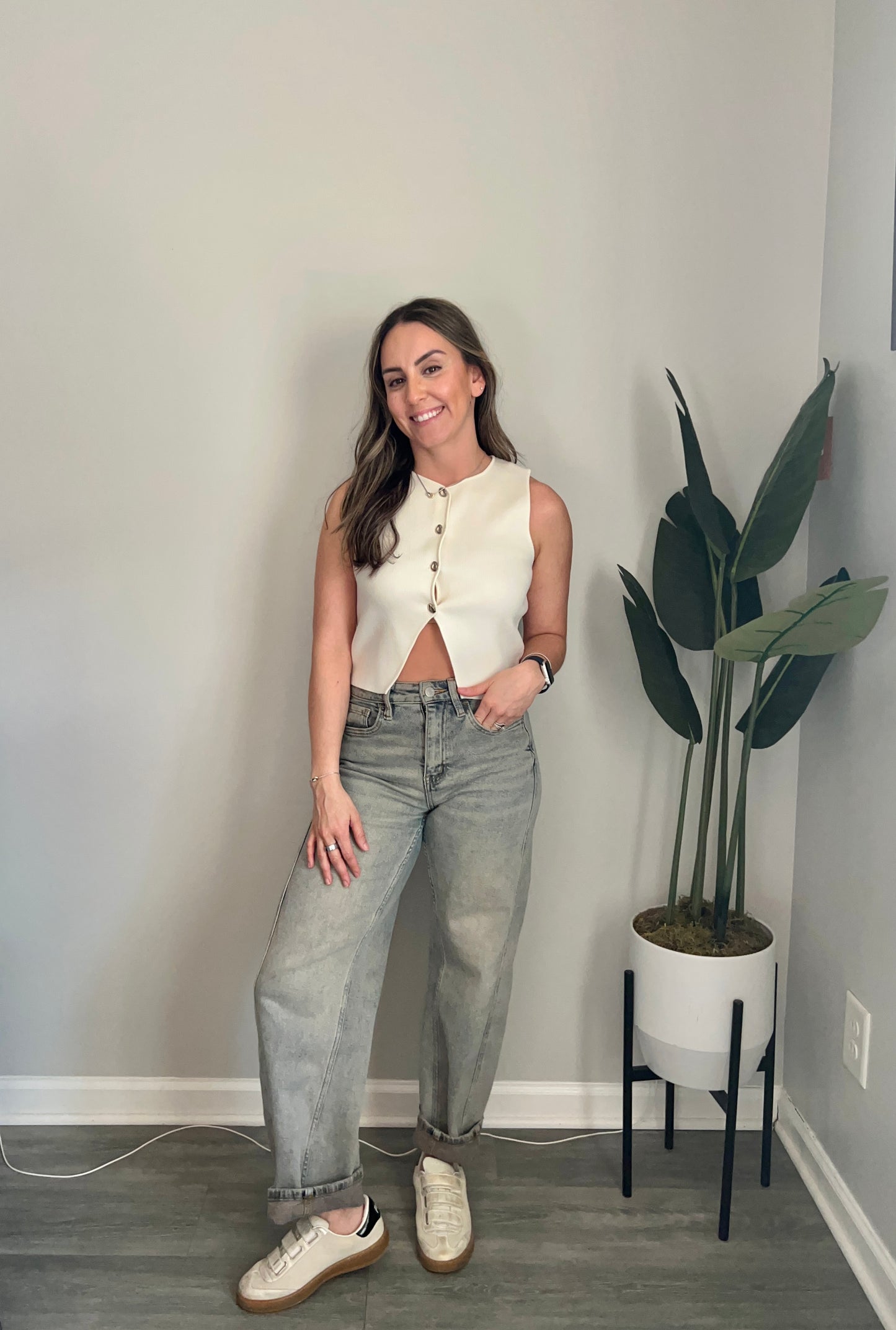 Fitted Knitted Sweater Crop Top