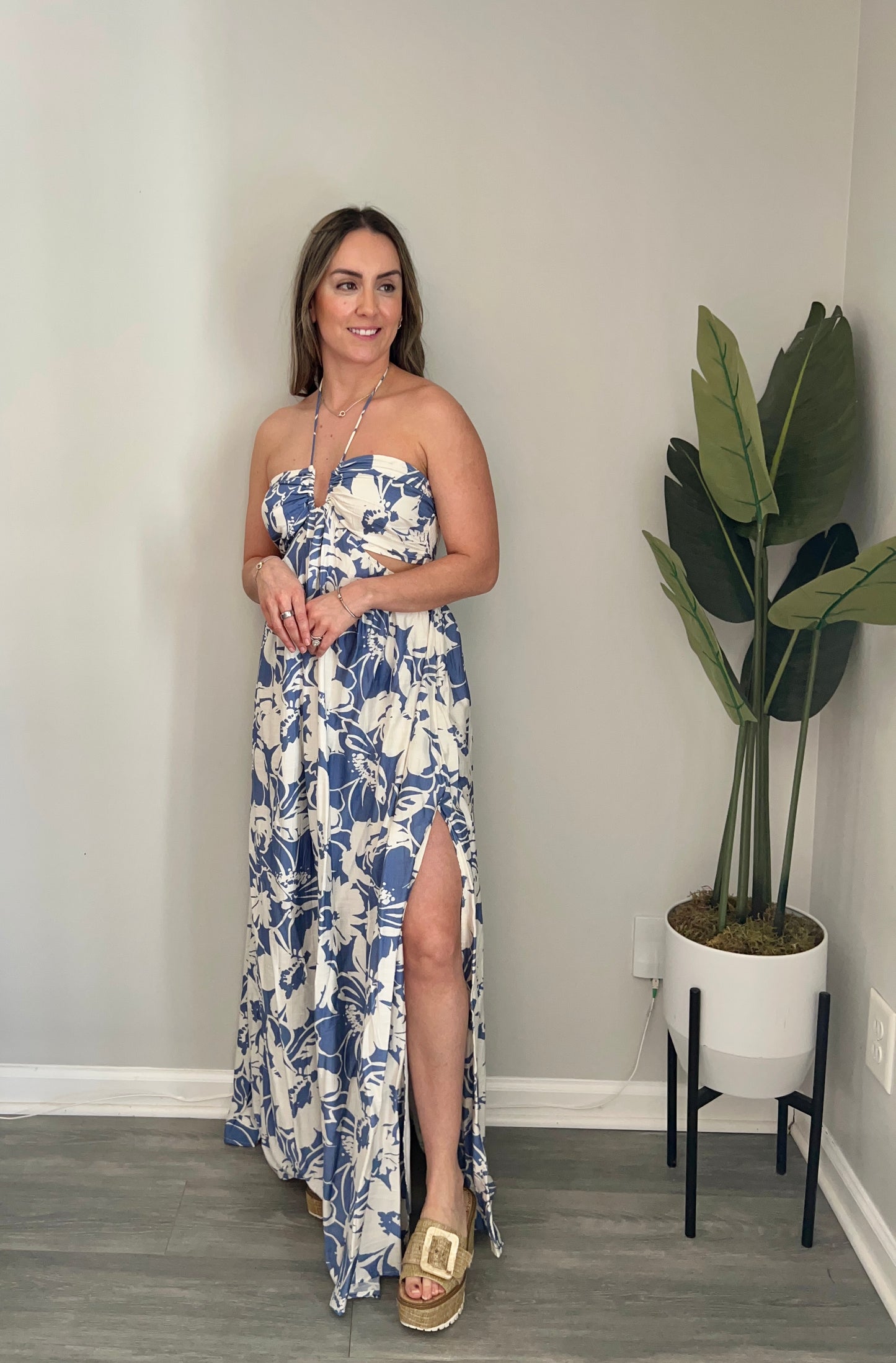 Halter Neck Cutout Dress