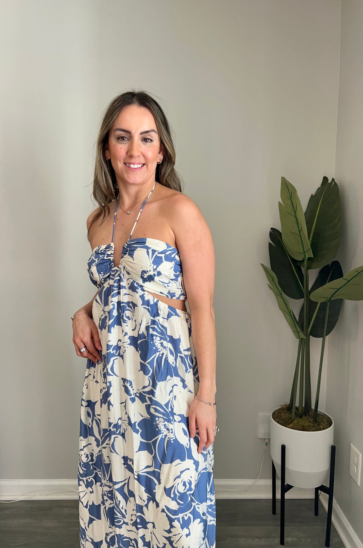 Halter Neck Cutout Dress